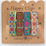 Happy Clips, Multi Folk Flower -Set of 4 | Natural Life