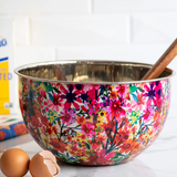 Large Watercolor Floral Stainless Steel Bowl | Natural Life