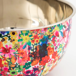 Large Watercolor Floral Stainless Steel Bowl | Natural Life