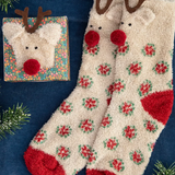 Boxed Cozy Critter Socks - Reindeer | Natural Life