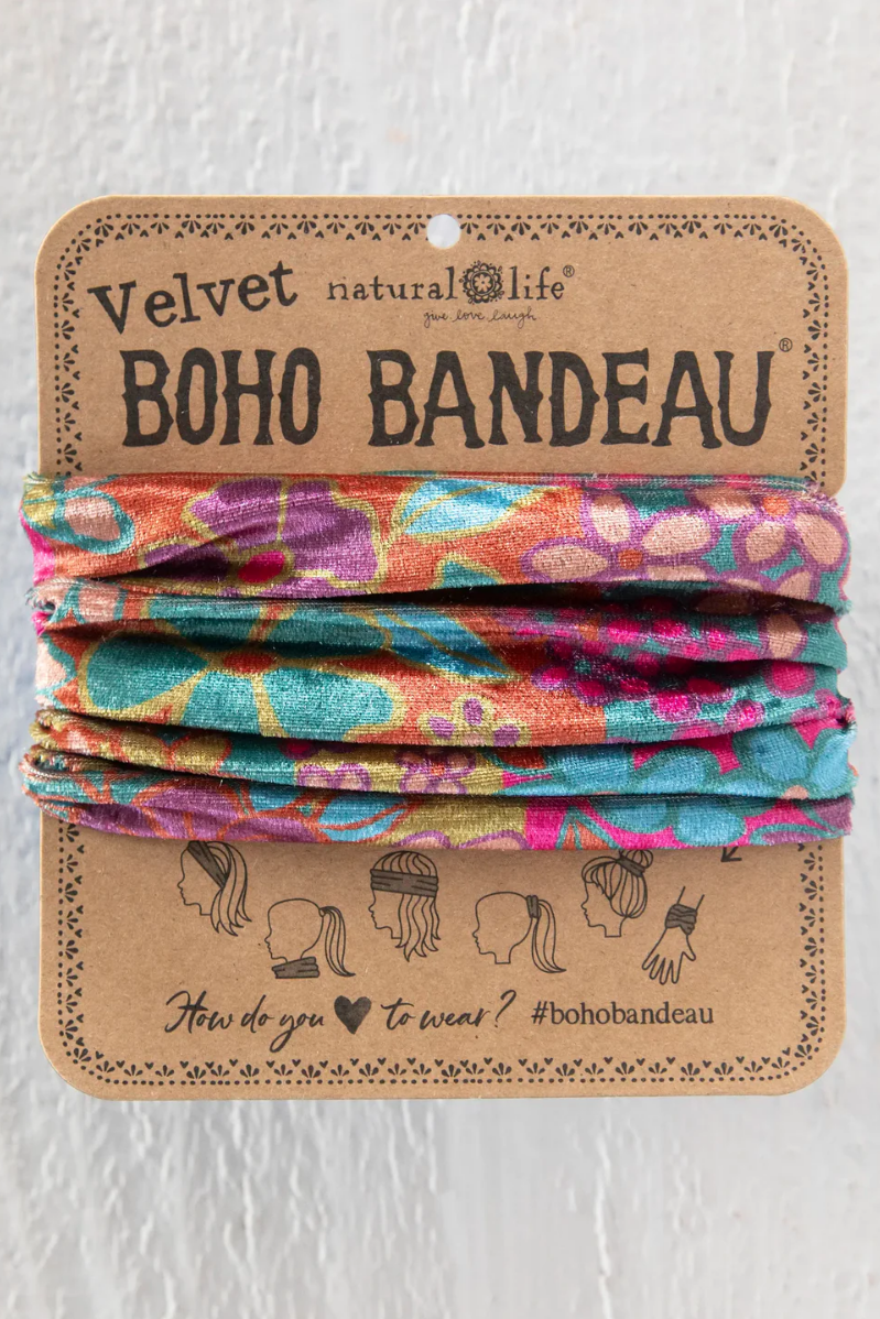 Velvet Boho Bandeau - 70s Striped Plum | Natural Life