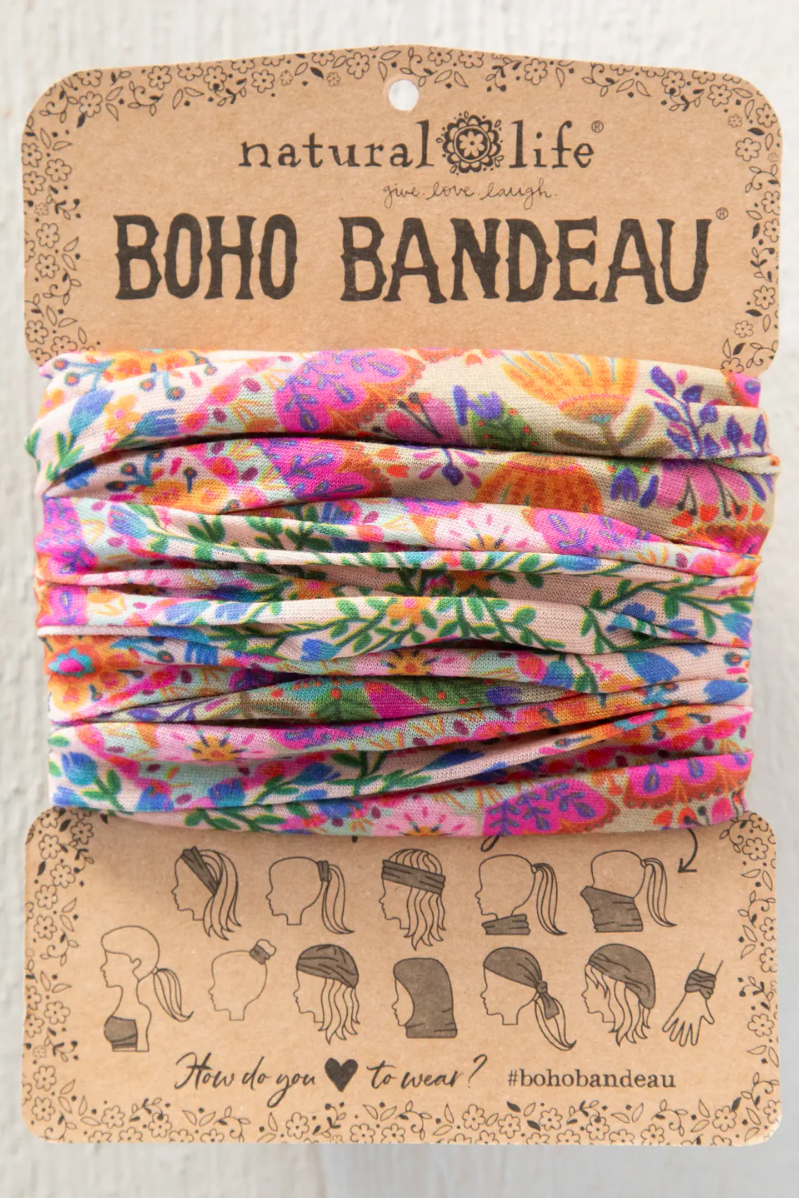 Full Boho Bandeau | Pink Floral Diamonds