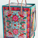 Rolling Tote Bag - Red Folk Flower | Natural Life