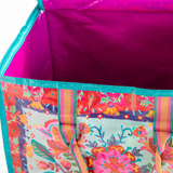 Rolling Tote Bag - Red Folk Flower | Natural Life