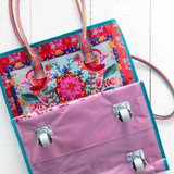 Rolling Tote Bag - Red Folk Flower | Natural Life