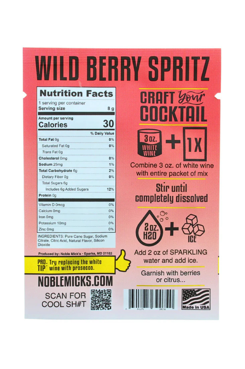Wild Berry Spritz | Single Serve Craft Mixer | Noble Mick's