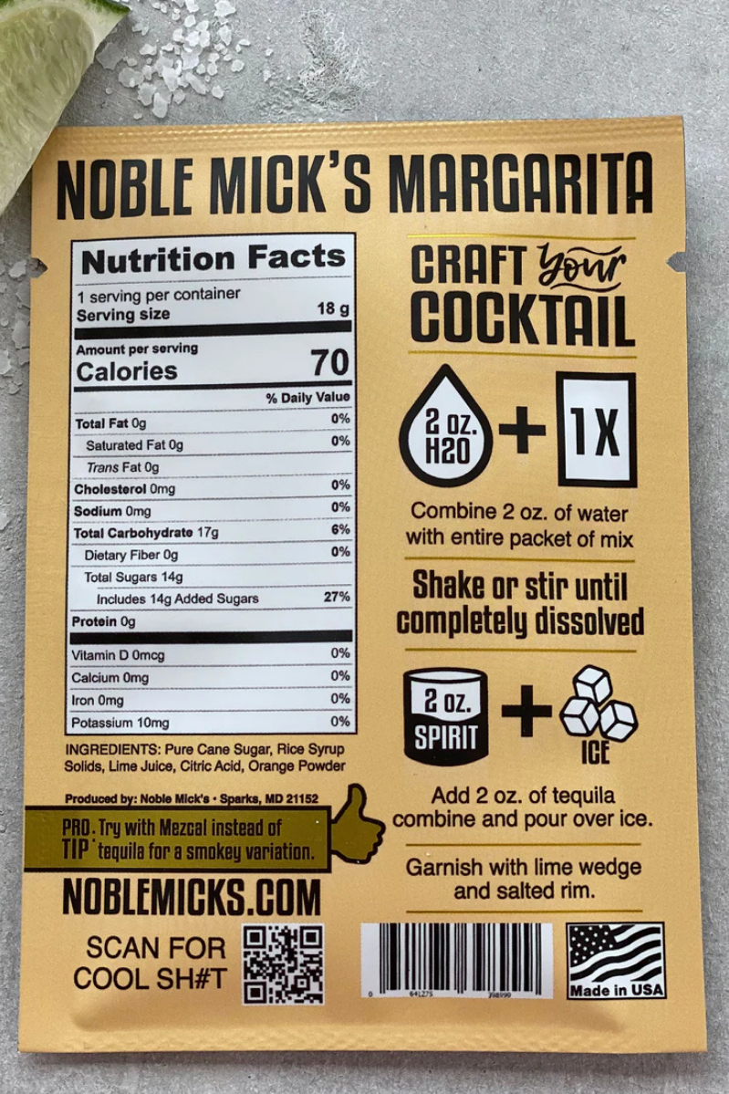 Margarita | Single Serve Craft Mixer | Noble Mick's