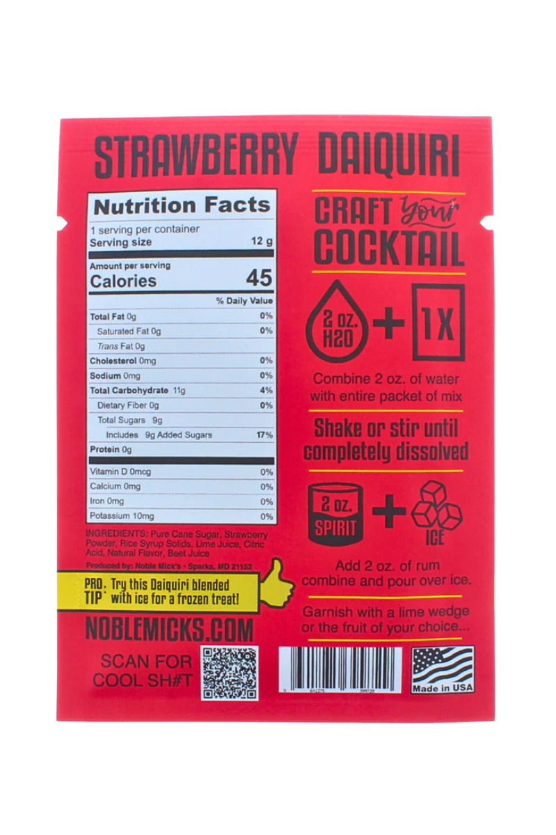 Strawberry Daiquiri | Single Serve Craft Mixer | Noble Mick's