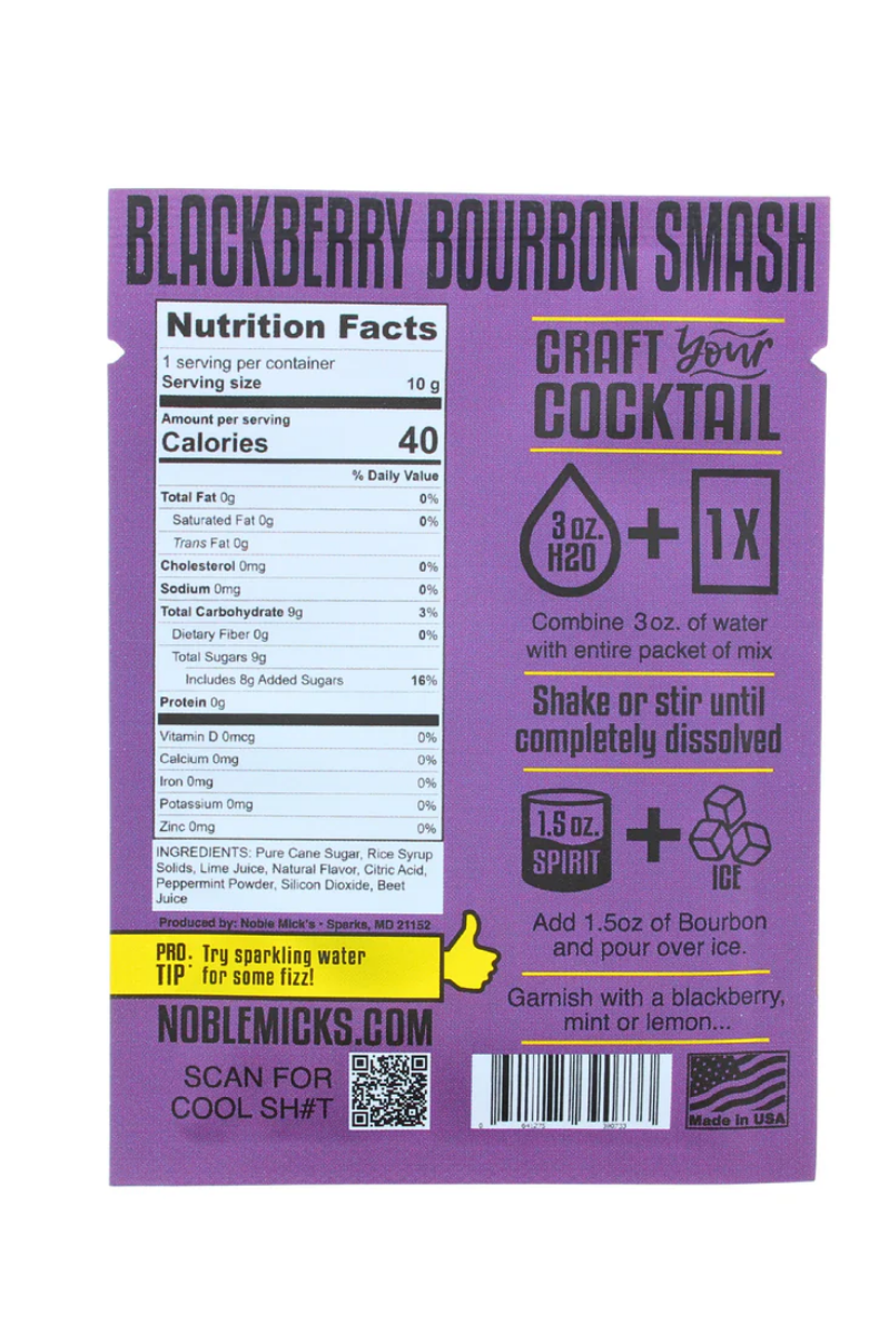 Blackberry Bourbon Smash | Single Serve Craft Mixer | Noble Mick's