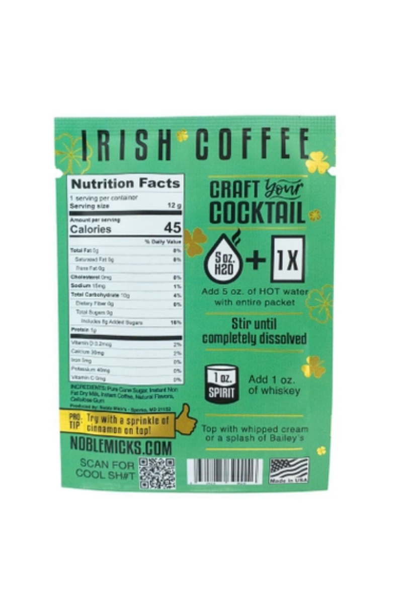 Irish Coffee | Single Serve Craft Mixer | Noble Mick's