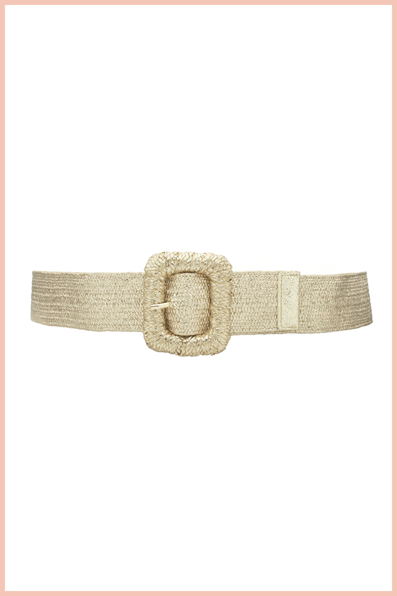 CURVY WOVEN STRAW BELT