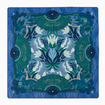 Decorative blue and green patterned product on a white background. Jade Mat in Tube | Oh My Mahjong