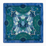 Decorative blue and green patterned product on a white background. Jade Mat in Tube | Oh My Mahjong