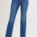 RISEN Tummy Control High Rise Crop Straight Jeans