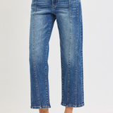 RISEN High Rise Crop Straight Jeans