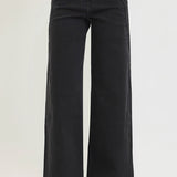 RISEN High Rise Scalloped Edge Wide Leg Denim