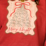 Merry & Bright Bow Tree Graphic Tee