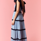 Polka Dot Printed Maxi Tiered Dress