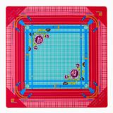 Tile/Game mat with a red border and blue grid pattern on a white background. COMING SOON! Penelope Mat in Tube | Oh My Mahjong