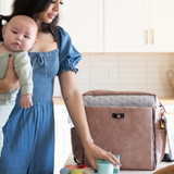 Boxy Diaper Backpack Leatherette | Petunia Pickle Bottom | Dusty Rose