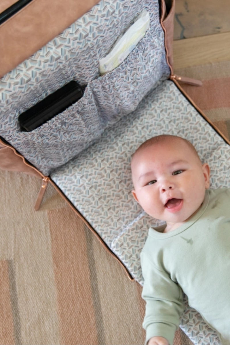 Boxy Diaper Backpack Leatherette | Petunia Pickle Bottom | Dusty Rose