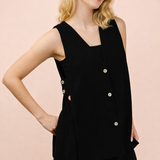 Sunlit Stroll Linen Button Vest Top