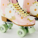 Floral Pastel Roller Skates | Light pink, light green, and light purple