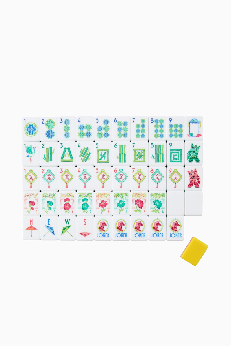 Colorful Mahjong tiles set on a white background. Pippa Mahjong Tiles | Oh My Mahjong
