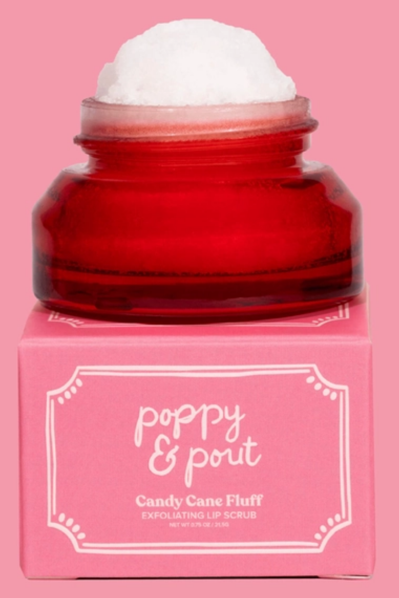 Poppy & Pout Candy Cane Fluff Lip Scrub
