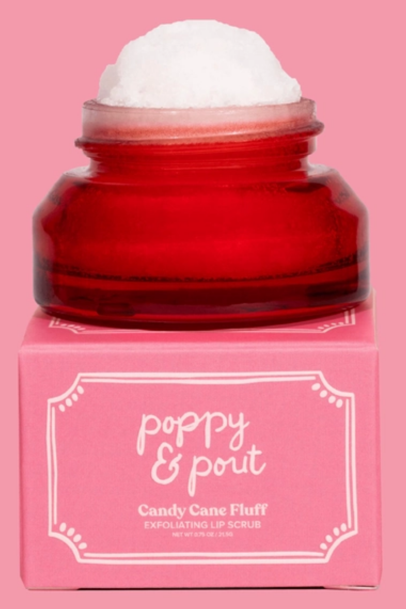 Poppy & Pout Candy Cane Fluff Lip Scrub