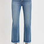 RISEN High Rise Crop Straight-Frayed