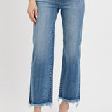 RISEN High Rise Crop Straight-Frayed