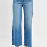 RISEN Tummy Control High Rise Crop Wide Leg Jeans