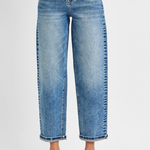 RISEN High Rise Crop Boyfriend Jeans | Medium Wash