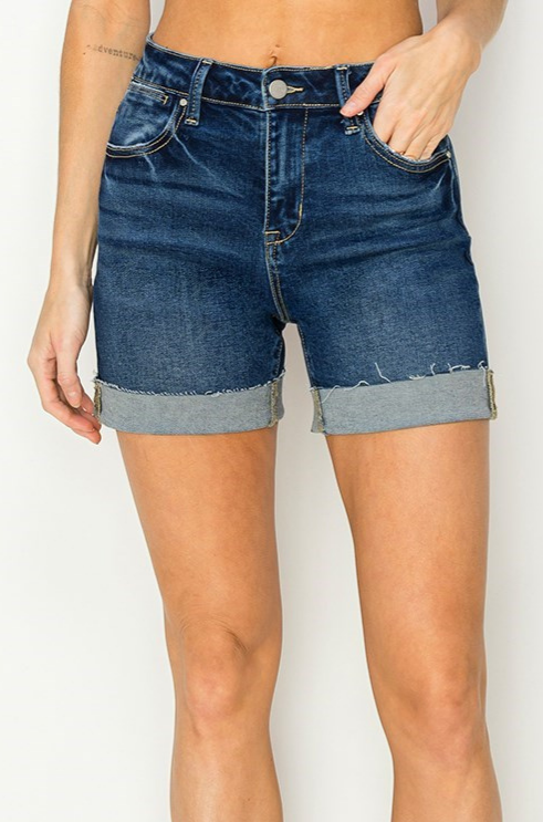 RISEN High Rise Cuffed Shorts