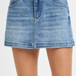 RISEN High Rise Skort | Medium Wash