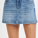 RISEN High Rise Skort | Medium Wash