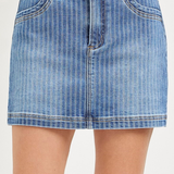 RISEN High Rise Stripe Mini Skort