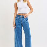 RISEN Pleated Wide Leg Slouchy Jeans