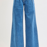 RISEN Pleated Wide Leg Slouchy Jeans