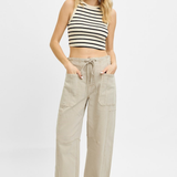 RISEN High Rise Crop Barrel Cargo Pants