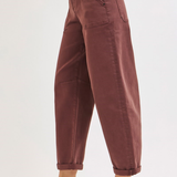 RISEN High Rise Ankle Cuff Barrel Jeans