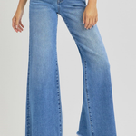 RISEN Tummy Control Mid Rise Wide Leg Jeans
