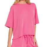 Raised Ribbed Lounge Shorts with Pockets