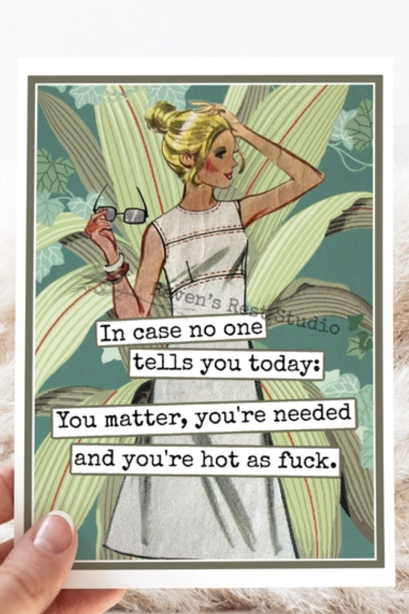 Hot As Fuck Funny Retro Greeting Card