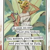 Hot As Fuck Funny Retro Greeting Card