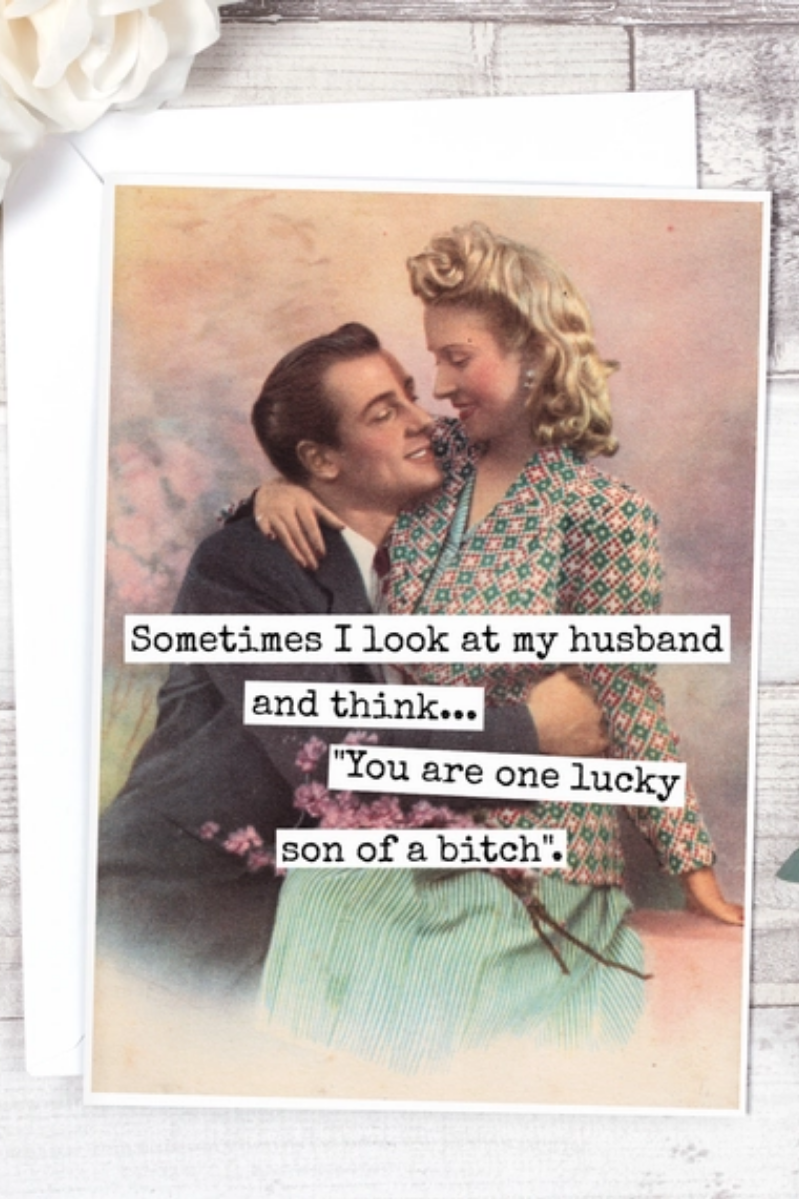 Lucky Son of a Bitch Husband Card
