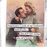 Lucky Son of a Bitch Husband Card