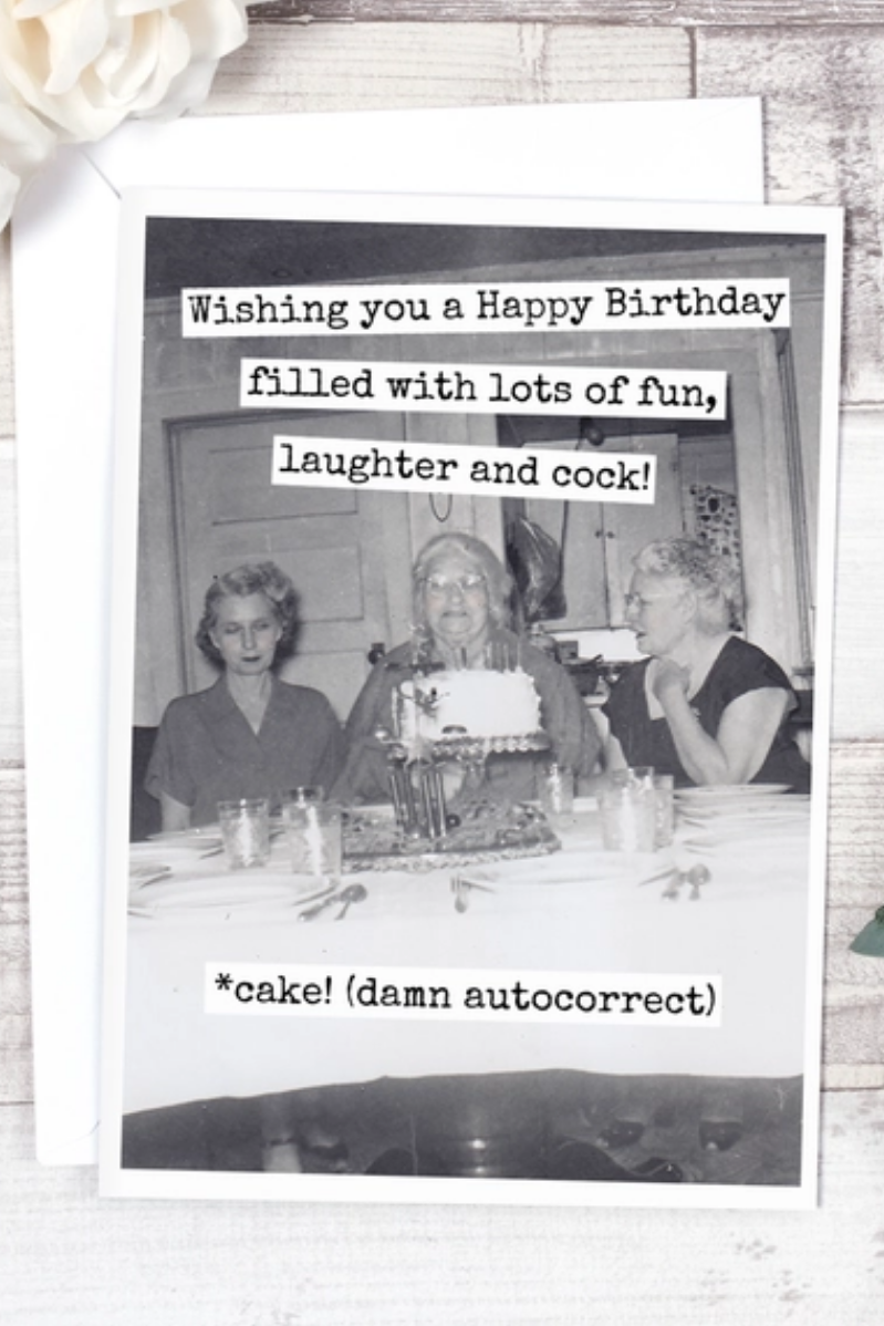 Fun, Laughter & Cock Funny Birthday Card