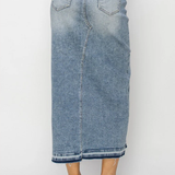 RISEN High Rise Front Slit Maxi Skirt